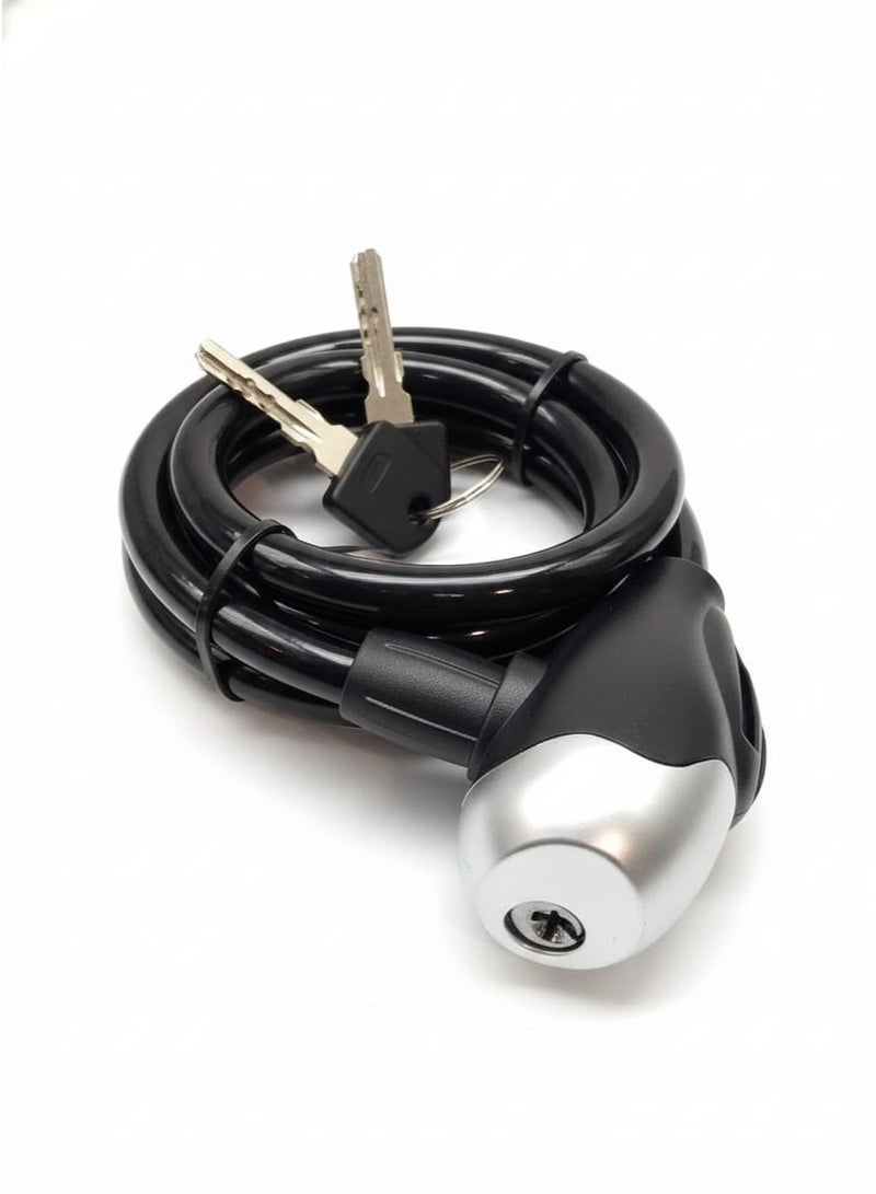 قفل واير فولاذي عالي الأمان للدراجات والموتوسيكلات – مزود بمفتاحين وتصميم مقاوم للقطع - Image 1